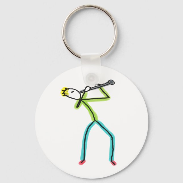 Klarinett Stickman Nyckelring (Framsida)