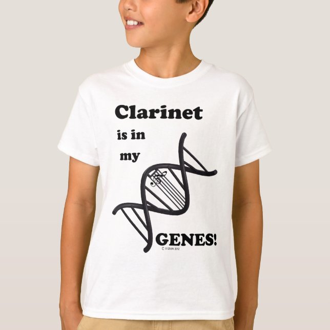 Klarinetten är i min gener t shirt (Framsida)