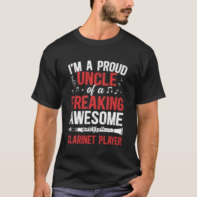 Klarinettfarbror Klarinettspelande farbror Stolt k T Shirt (Framsida)