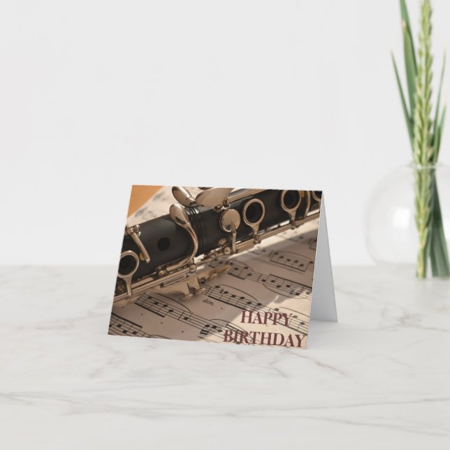Klarinettmusikalen instrumenterar födelsedag kort (Framsida)