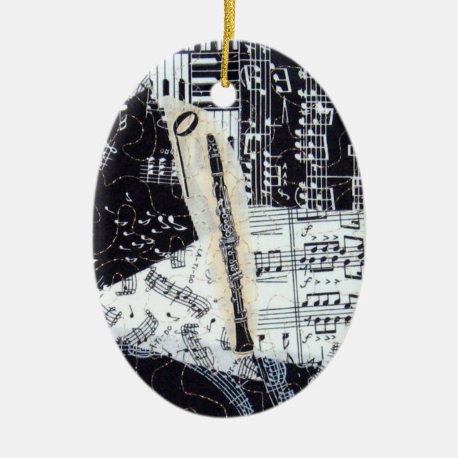 Klarinettprydnad Julgransprydnad Keramik (Framsidan)