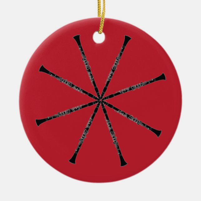 Klarinettprydnad Julgransprydnad Keramik (Framsidan)