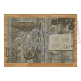 KlarinettSteampunk eskapad Hälsningskort