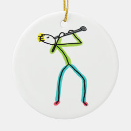 Klarinettstickman Julgransprydnad Keramik