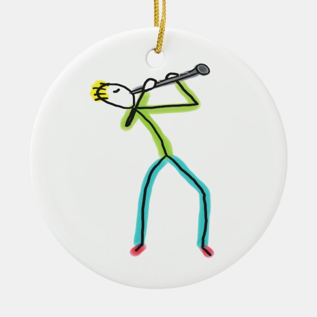 Klarinettstickman Julgransprydnad Keramik (Framsidan)