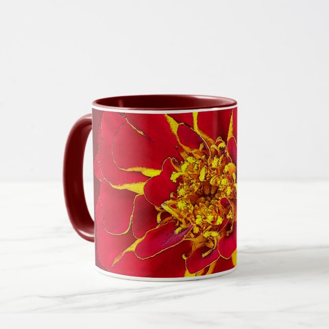klarröd marigold mugg (Framsida vänster)
