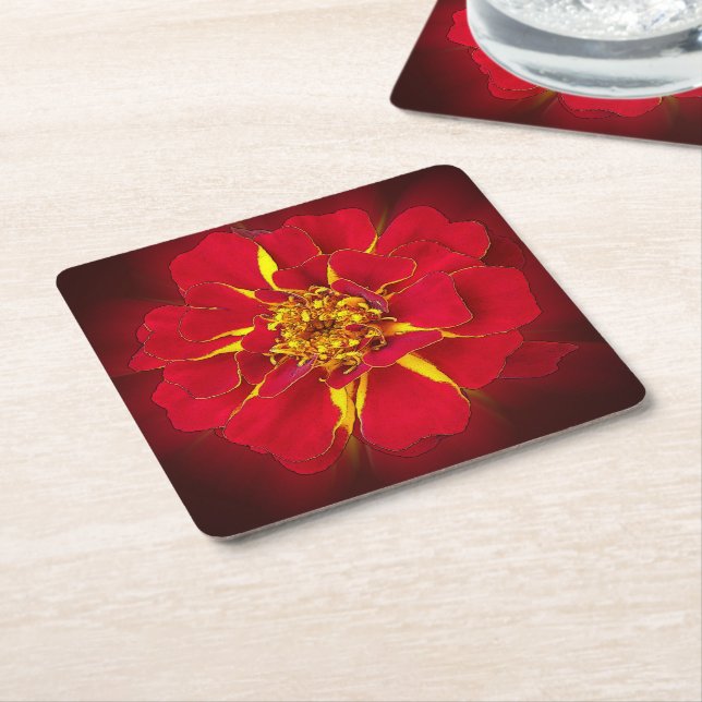 klarröd marigold underlägg papper kvadrat (Vinklad)