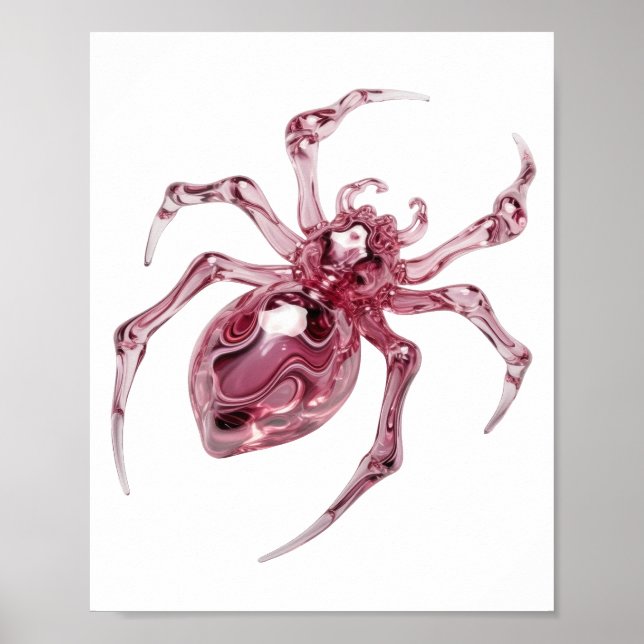 Klarrosa GLASSPindel Design Poster (Framsidan)