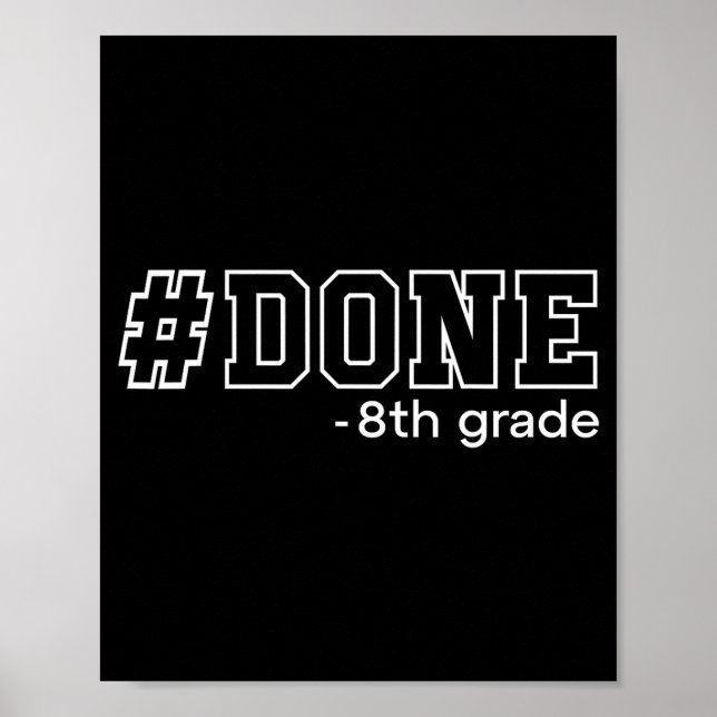 Klart 8:e klass examen åttonde klass 8:e klassare poster (Framsidan)