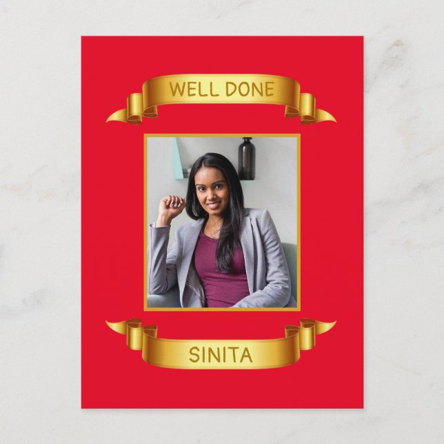 Klart Guld Rulla, Anpassningsbar Photo - Personlig Vykort (Framsida)
