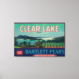 Klart LabelLake för sjöPearlåda län, CA Canvastryck