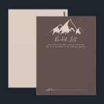 Klart Landskapsbröllops Bucket List-kort Vykort<br><div class="desc">Dessa genomskinliga bergsbröllops hinklista-kort är den perfekta aktiviteten för en modern bröllopsfest eller möhippa. Designen har en idyllisk akvarell beige berg.

Ändra formuleringen för att passa alla livshändelser. Bucket list-skylt säljs separat.</div>