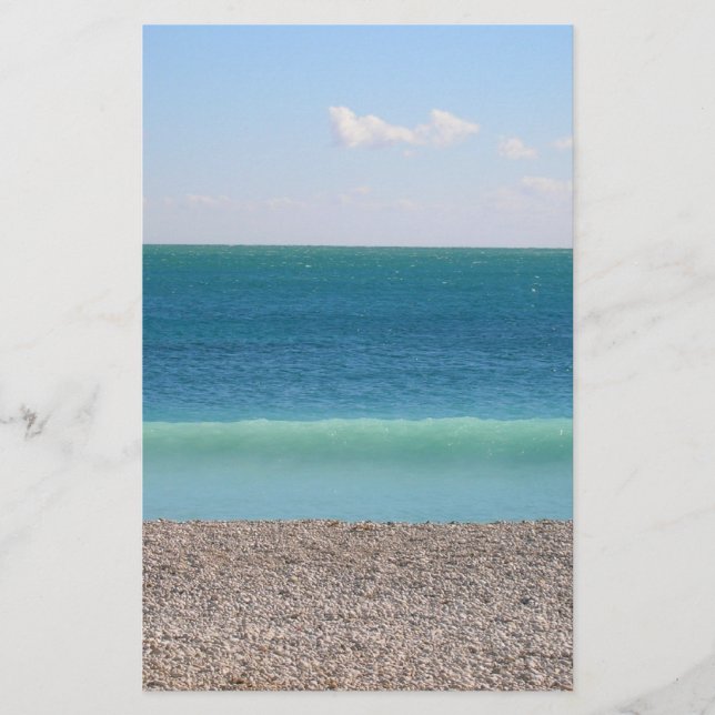 Klart stationärt blåtthav brevpapper (Framsida)