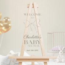 Klart Transparent Elegant Båge Baby Shower Välkomm