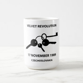 Klaskande nycklar - symbol för sammetsrevolutionen kaffemugg