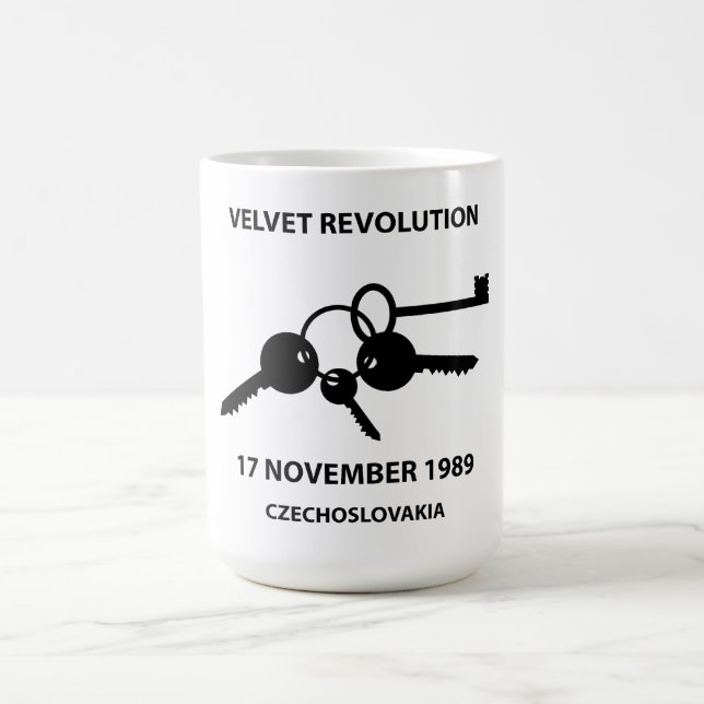 Klaskande nycklar - symbol för sammetsrevolutionen kaffemugg (Center)