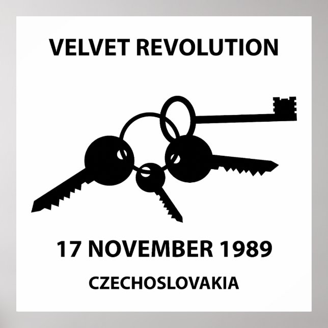 Klaskande nycklar - symbol för sammetsrevolutionen poster (Framsidan)