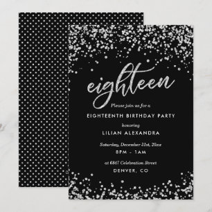 Klass 18:e födelsedagsinbjudan, Sparkly Confetti Inbjudningar