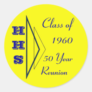 klass 1960 återförening runt klistermärke