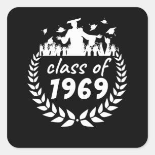 klass 1969 studenten eller återförening efter år fyrkantigt klistermärke
