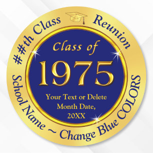 Klass 1975, Anpassade Class Reunion Stickers Runt Klistermärke