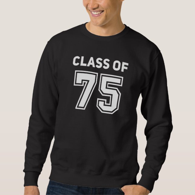 Klass 1975 College High School-gille Klass Av  Lång Ärmad Tröja (Framsida)