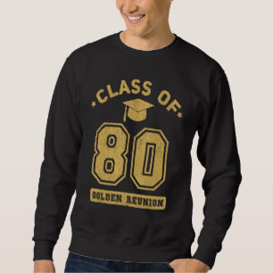 Klass 1980 College Gymnasieexamen Återförening Lång Ärmad Tröja
