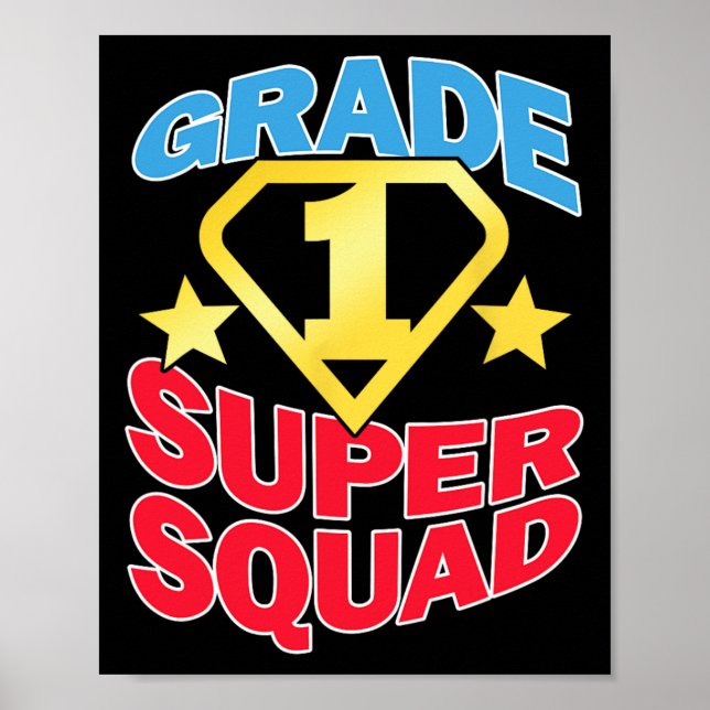 Klass 1 Toppen Squad Superhjälte Teacher Team Poster (Framsidan)
