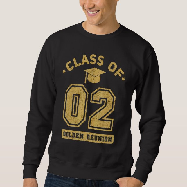 Klass 2002 Högstadiet Gymnasiexamen Återförening Lång Ärmad Tröja (Framsida)