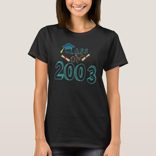 Klass 2003 Examen Skolåterförening Student Lärare T Shirt (Framsida)