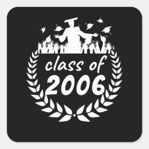 klass 2006 studenten eller återförening efter fyrkantigt klistermärke