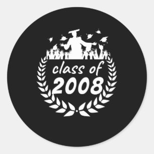 klass 2008 studenten eller återförening efter runt klistermärke