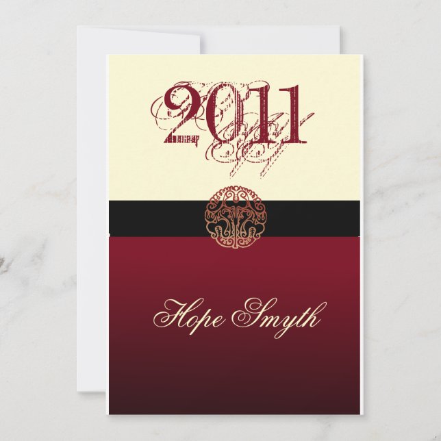 Klass 2011: Cream & Burgandy Meddelande (Framsida)