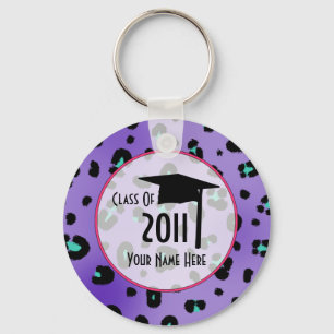 Klass 2011 - Lila Leopard Print Nyckelring