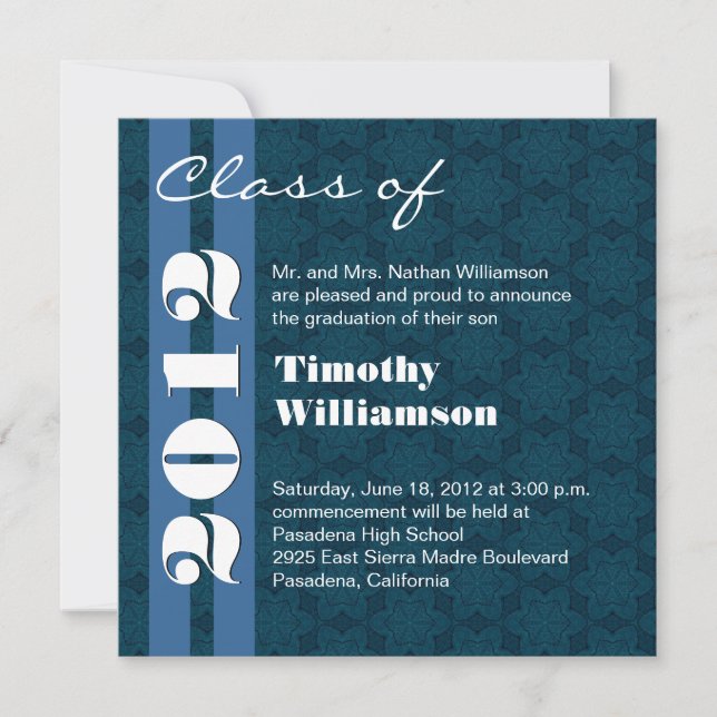 Klass 2012 Blå och Vit Ändra till valfritt år Meddelande (Framsida)