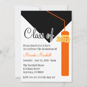 Klass 2012: Tassel Studenten Inbjudan (Orange)