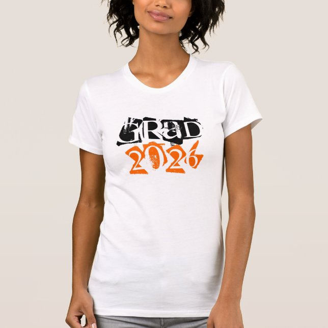 Klass 2015 grad grunge text studenten tröja (Framsida)