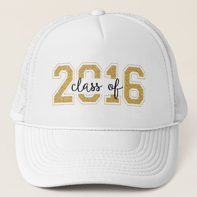 Klass 2016 Modern Glitter textdesign Keps (Framsida)