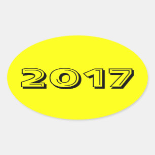 Klass 2017 Gult Oval Sticker av Janz Ovalt Klistermärke
