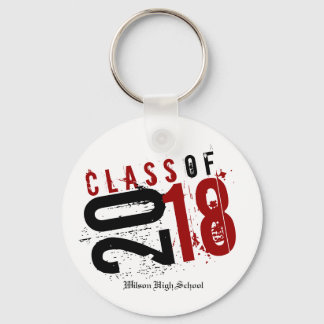 Klass 2018 för konstnärliga rött, svart och vitt nyckelring