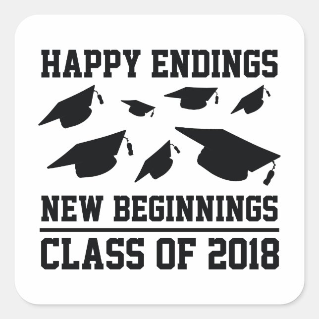 Klass 2018 fyrkantigt klistermärke (Framsida)