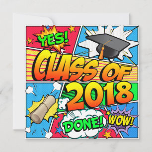 Klass 2018 Tecknad Bok Inbjudningar