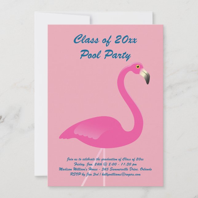 Klass 2019 Flamingo Inbjudan till Rosa (Framsida)