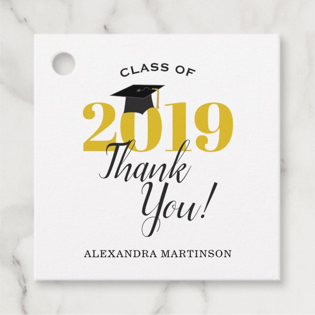 Klass 2019 Studenten Tack Gåvor Etiketter (Framsida)