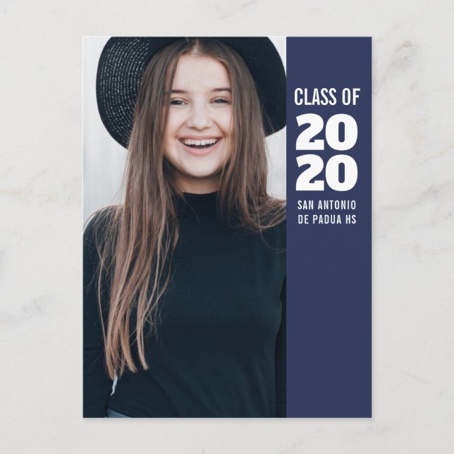 Klass 2020 | Foto-examensmeddelande Meddelande Vykort (Framsida)