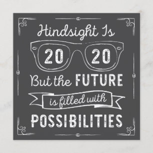 Klass 2020: Hindsight 2020 No Photo Studenten Inbjudningar