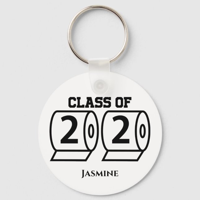 Klass 2020: Lustigt Pappert Studenten-högre Nyckelring (Framsida)