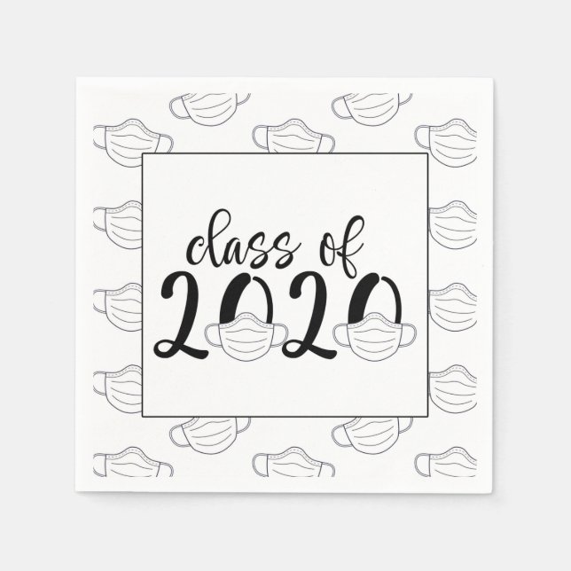 Klass 2020 Studenten Napkin-Ansikte-mask Pappersservett (Framsidan)