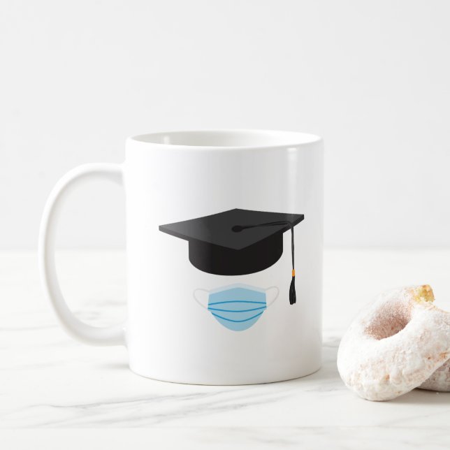 Klass 2020 Studenten - Studentmössa och Ansikte Kaffemugg (Med munk)