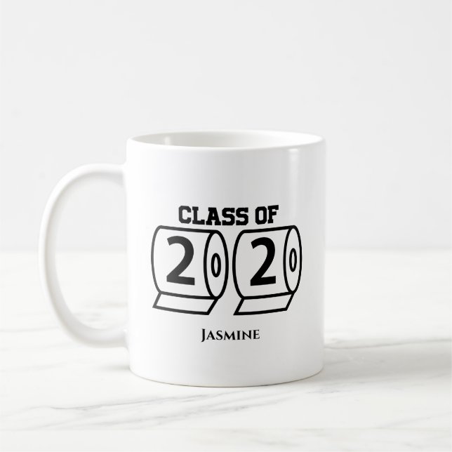Klass 2020: Toilet Papper Studenten Gift Namn Kaffemugg (Vänster)